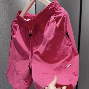 
Loose men's simple dry shorts five-quarter pants ice silk fast straight new style 2025 summer four-quarter breathable casual mesh