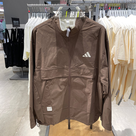
Genuine Adidas men's stand-up collar woven windproof and water-repellent sports loose jacket JM3407
