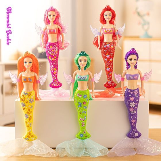 
Blind box mermaid princess water-soluble transformed and color-changing girl high-value toys rainbow babi doll