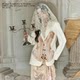 BB BLUE retro, fashionable, loose and versatile medieval waist, thin printed suit outer jacket female
