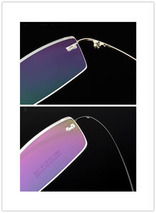 Korean diamond cut -edge glasses frame memory titanium alloy glasses frame ultra -light frameless glasses frame myopia vision rack
