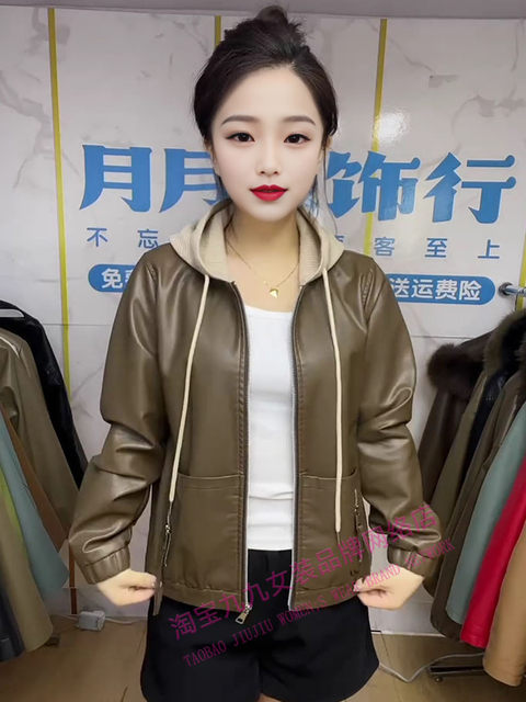 Outerwear Women Short Style Raglan-sleeved Vintage Simple Spring Slimming Skinny Hooded Jacket Sporty Style