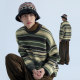 MENTMATE 24AW autumn and winter retro cream color stripes round neck sweater men and women casual sweater tops