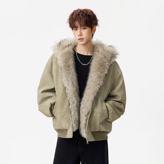 
Wukong is in stock. Winter American-style mountain sculpture thickened hooded cotton jacket for men, retro trendy brand couple, warm cotton jacket