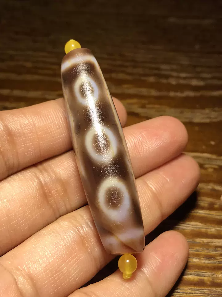 朱砂六眼老天珠天珠老鉱物天珠41.2㍉開光天珠チベット 朱砂六眼老天珠天珠老鉱物天珠41.2㍉開光天珠チベット
