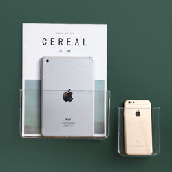 Wall-Mounted Shelf Transparent Storage Box Bathroom Bedside Storage Box iPad Boxes Flat Mirror Cabinet Cosmetics