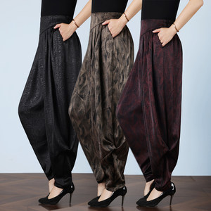 
Spring new harem pants for women, thin, high-waisted, loose, breathable, casual trousers, square dance bloomers