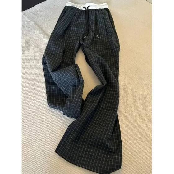 
Plaid casual pants for men and women, loose, comfortable and sporty, daily versatile straight wide leg pants 2026 chic