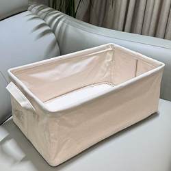 Old-Fashioned Woven Cotton Storage Box for Home Use, Clothes and Pants Storage Basket, Washable and Foldable, Cotton and Linen Toy Storage Organizer