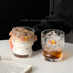 ins Cute Cartoon Glass Cup, High Aesthetic Value, Household Drinking Cup, Juice Cup, Coffee Cup, Beer Cup, Milk Cup
