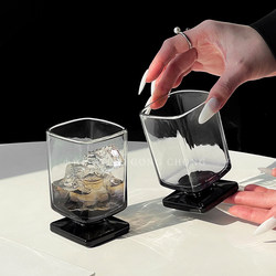 Second-Hand Niche Design Gradient Black Glass Cup ins Style Juice Cup Sparkling Water Cup Iced Americano Coffee Cup