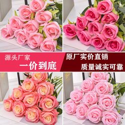 Simulated roses single home decoration Valentine's Day gift velvet artificial flowers fake bouquet living room table decorations