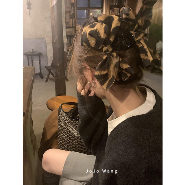 Full ~ Leopard print high-end hair grab clips fashionable and fashionable hair accessories women's hairpin large shark clips hair card