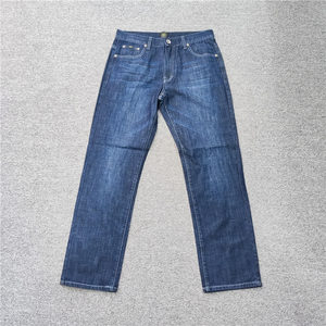
Classic men's clothing, simple and versatile, small straight-legged casual pants, white whiskered mid-waist business denim trousers for men, autumn