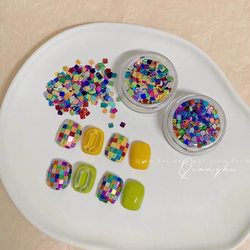 Nail Art Super Flash Colorful Laser Square Rectangular Sequin Patch Colorful Ultra-Thin Mosaic Sequin Jewelry