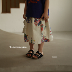Yoona Girl Japanese Graffiti Hand-painted Skirt Baby Summer Foreign Style Skirt Children's Cotton Princess Skirt