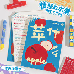 Class 2, Grade 3: Angry Fruit Loose-Leaf Spiral Notebook, High Aesthetic Value, ins Style Stationery, B5 Size, Comfortable to Write, Notebook, Notepad, Error Correction, 2025 New Model, Special Diary for Studying and Exam Preparation