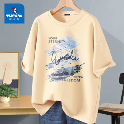 Woodpecker American Heavyweight Short-Sleeved T-Shirt for Men New Summer Loose Trendyy Versatile Clothes Pure Cotton Half-Sleeved Women