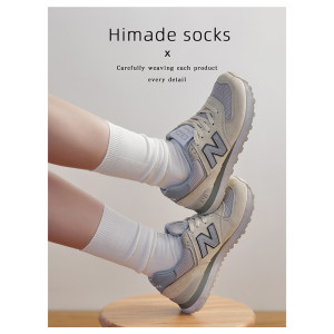 
Himade summer mesh breathable pile stockings for men and women Japanese paired sports shoes solid color mid-tube socks thin cotton