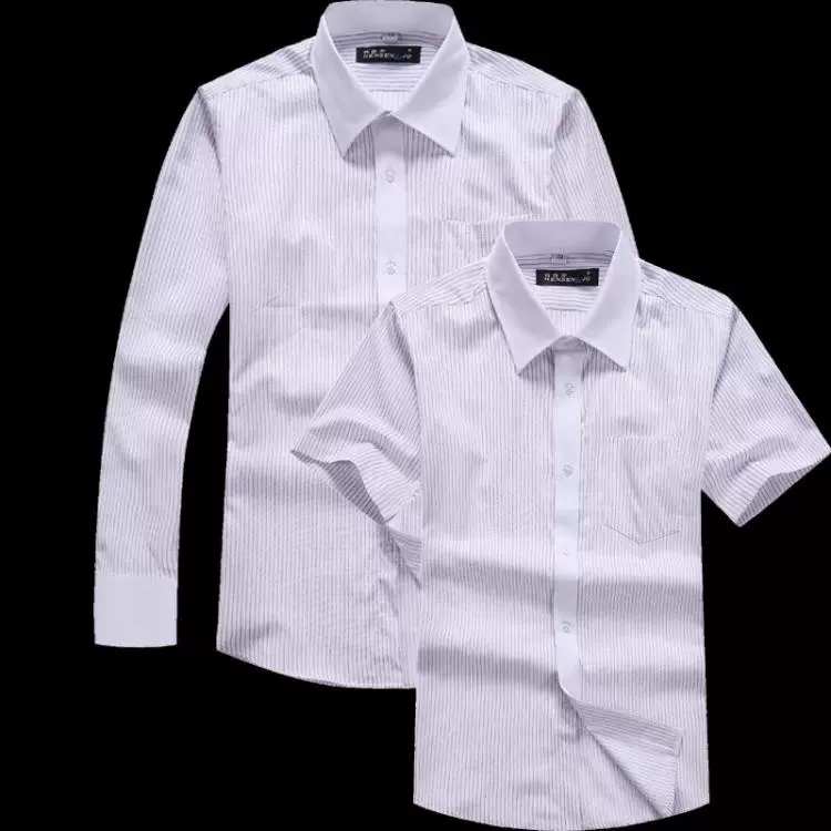 精品定製中國襯衫男銀行中行長短袖工作服行服粉白