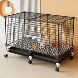 Special Cage for Rabbits, Guinea Pigs, and Large Rabbits; Large Household Rabbit Cage with Automatic Waste Cleaning and Toilet