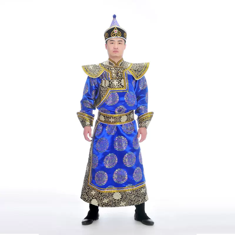 蒙古族服装男士生活装少数民族服装男蒙古袍舞蹈演出服装日常装-Taobao