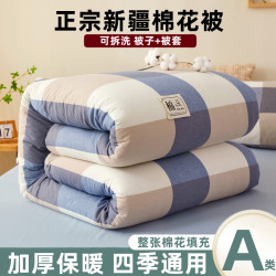 Xinjiang Cotton Quilt, Winter Quilt, Removable and Washable, Thickened and Warm, Student Single Cotton Bedding, Spring and Autumn Quilt Core with Quilt Cover