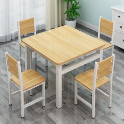 Simple Square Dining Table and Chairs for Home Use, Small Apartment Dining Table, Snack Bar Square Table, Cafeteria Fast Food Table and Chair Set