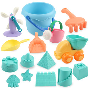 Baby Children's soft rubber beach shovel toy playing tools to play sand bucket sand mold castle