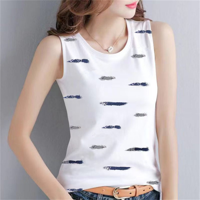 Sleeveless camisole women's summer outer wear 2025 new all-cotton loose slimming large size ethnic style white top