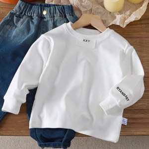 
Children's long-sleeved T-shirt spring 2026 new boys' handsome round-neck cotton bottoming shirts for older children in spring and autumn tops