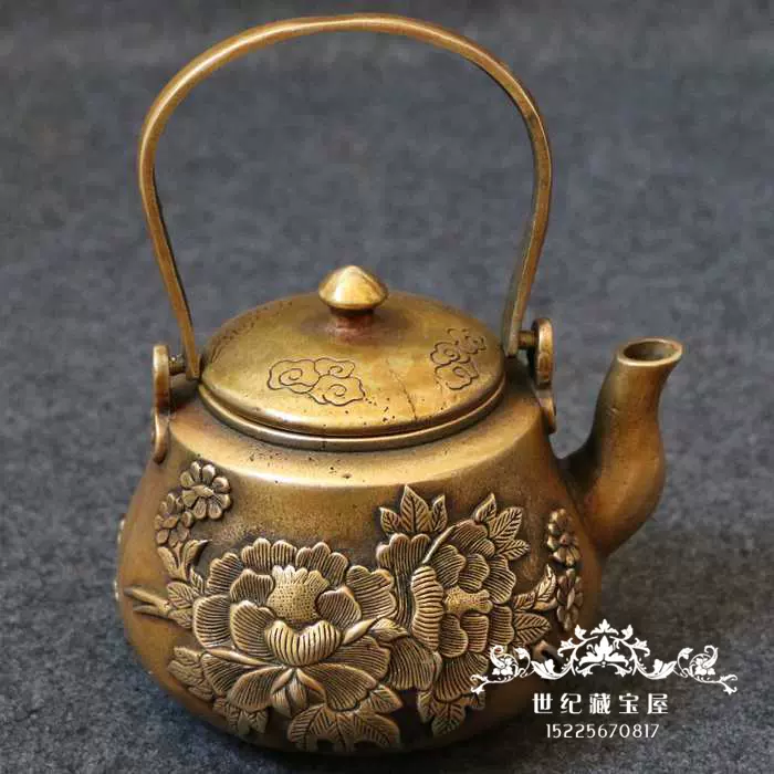 藏出 古董品 清時代 古銅器 五子登科 茶壺 酒壺 急須 茶道具 煎茶道具 稀少 重520g
