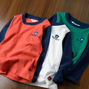 
Special children's bamboo cotton long-sleeved T-shirt, boys and girls pure cotton round neck bottoming shirt top