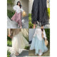 Meat rolls are slightly fat big size women's clothing petals irregular hem fat mm fairy atmosphere feeling skirt gauze skirt summer