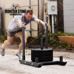 Fitness Sled with Straps for Weight-Bearing Explosive Power Training, Gym Sled with Weight-Bearing Resistance, Outdoor Energy Cart