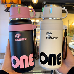 316 New Style Thermos Cup for Men and Women, Large Capacity, High-Looking, High-Quality Straw Water Cup, Outdoor Portable Student Stainless Steel Cup