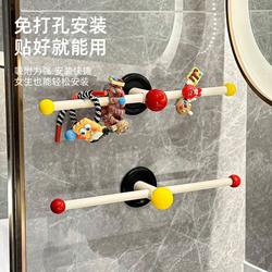 Dopamine Towel Rack Bathroom No-Drill Towel Hanging Rod Bathroom Wall-Mounted Storage Rack Bath Towel Storage Shelf