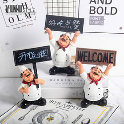 New European-Style Cute Sign-Wielding Creative Little Chef Cafe Decoration Home Decor Tabletop Mood Stabilizer