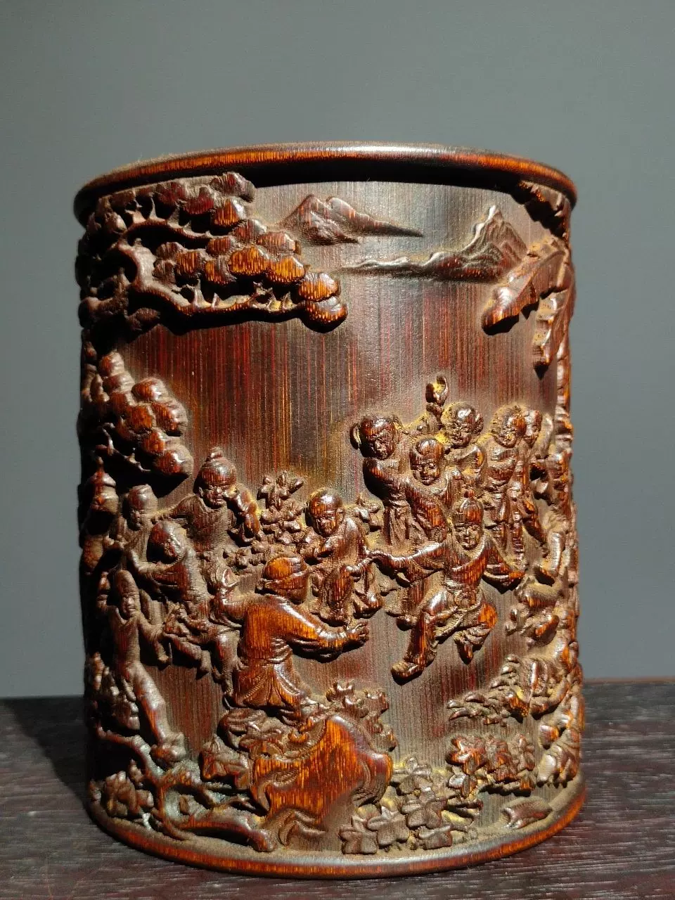 雕刻 人物筆筒 雕刻 人物筆筒