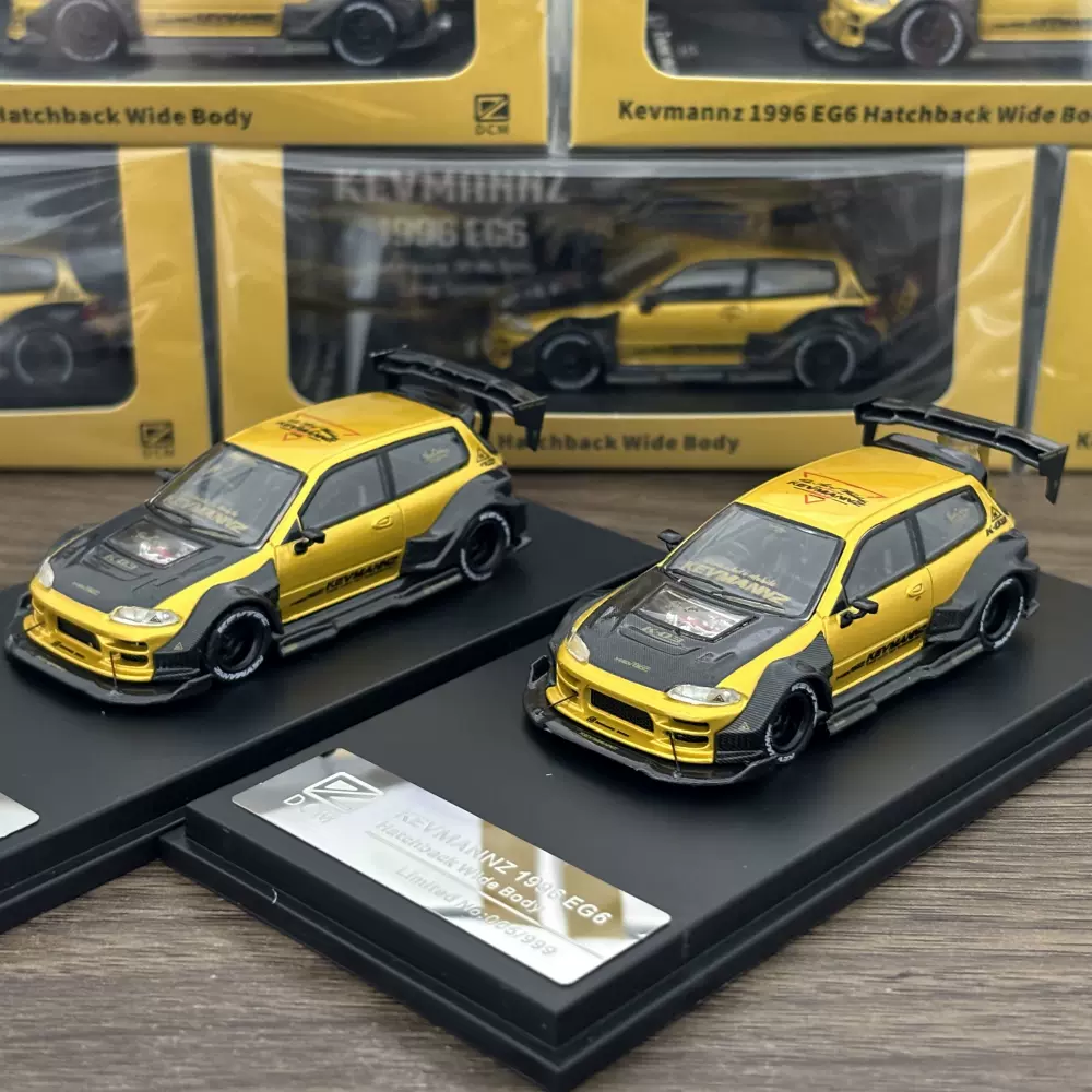 DCM 1:64 Kevmannz GT 本田思域EG6 爆改长尾翼合金汽车模型