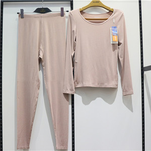 
New Step 22180 Down Protein Heating Fiber Ultra-thin Women's Underwear Bottoming Autumn Clothes and Autumn Pants Set for Couples