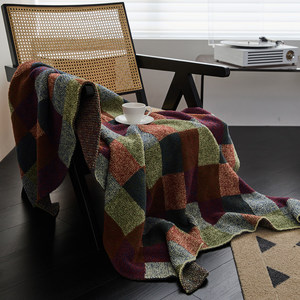 
Winter Warm Class A Half-Edge Knitted Blanket Plaid Sofa Cover Leg Blanket Bedroom Bedside Throw Decorative Blanket