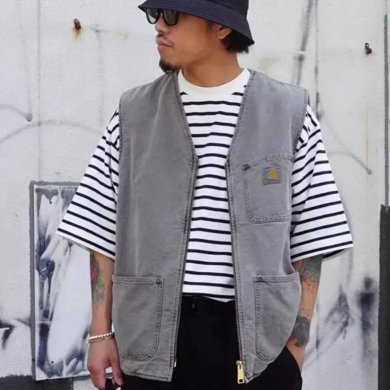 Carhartt Wip Arbor Vest 卡哈特水洗做旧工装马甲情侣多口袋背心-Taobao