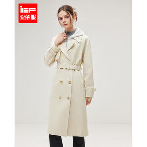 
IEF/Aiyifu 2025 autumn new French British style commuting temperament high-end versatile windbreaker long jacket