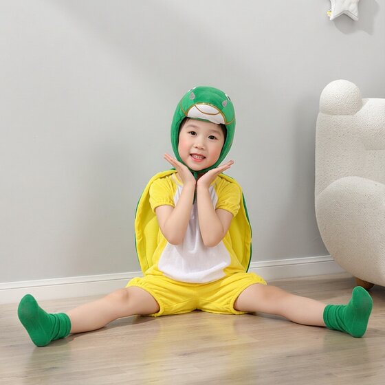 
Little Turtle Performance Costume Kindergarten Drama Tortoise and Hare Race Animal Costume Girls Cute Dance Costume Short Sleeve Adult