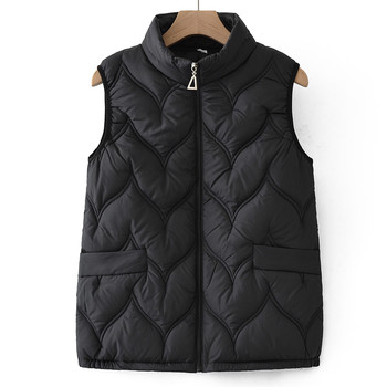 
Middle-aged and elderly female mothers winter solid-color cotton vest jacket grandma and old lady warm sleeveless vest clothing