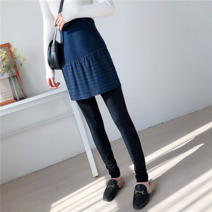 Foreign trade daily single maternity leggings fake two-piece women's outer wear spring and autumn new large size skirt pants one-piece skirt small leg pants