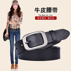 Cowhide belt genuine leather ladies middle-aged simple