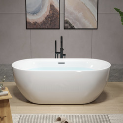 New Bathtub for Home Use, Seamless Integrated Acrylic Freestanding Adult Bathtub for Hotels, Guesthouses, Small Apartments, European Style Bathtub