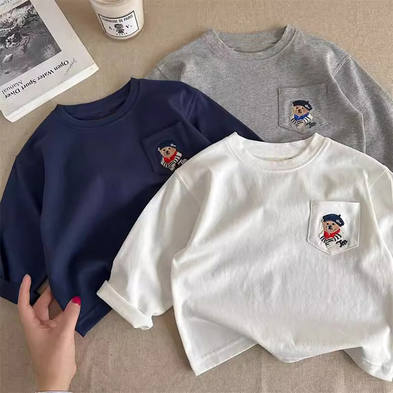 
Baby long-sleeved T-shirt boys spring thin girl bottoming shirt spring and autumn children's cotton top children's T-shirt